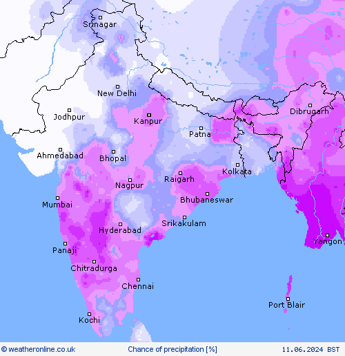 Chance of precipitation Forecast maps