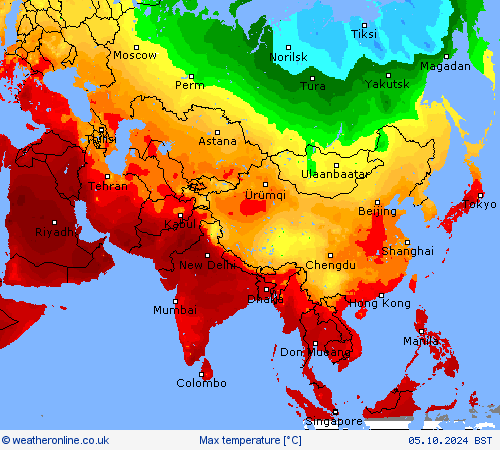 Max temperature Forecast maps