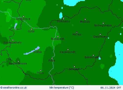 Min temperature Forecast maps