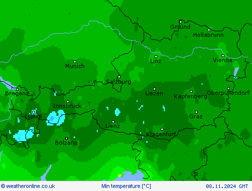 Min temperature Forecast maps