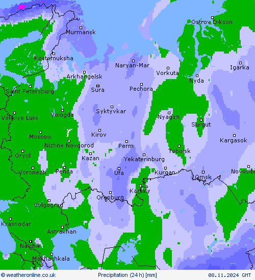 Precipitation (24 h) Forecast maps