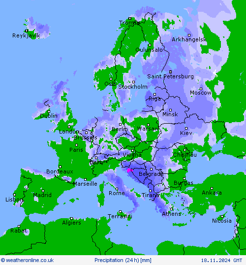 Precipitation (24 h) Forecast maps