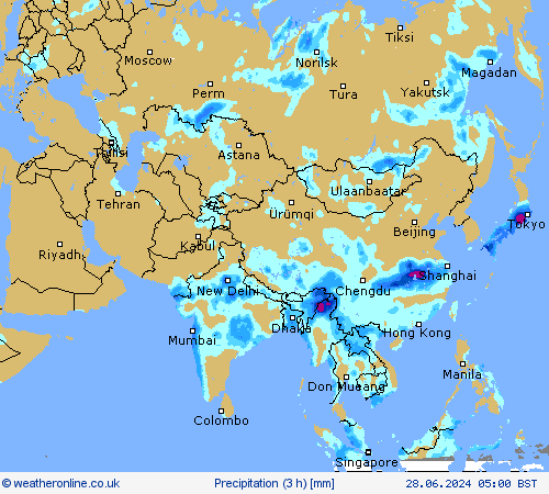 Precipitation (3 h) Forecast maps